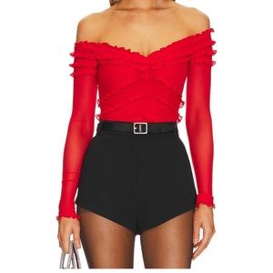 XS Majorelle Elise bodysuit in cherry red